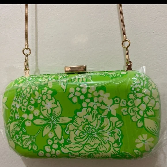 NEW LILLY PULITZER Purse Crossbody Limeade It’s a Spring Thing Clutch. - Picture 13 of 16